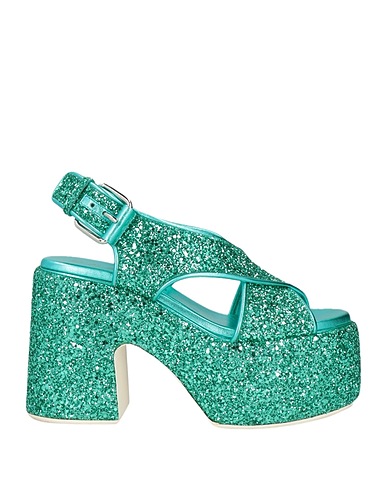 CASADEI Sandals Green Textile fibers