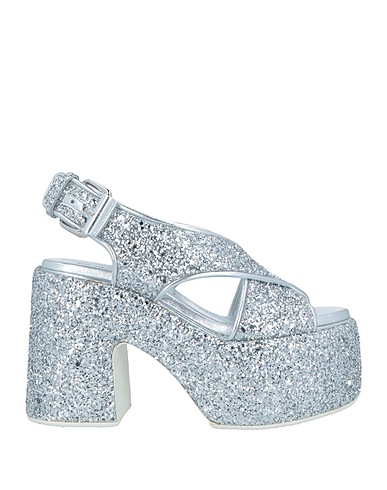 CASADEI Sandals Silver Textile fibers