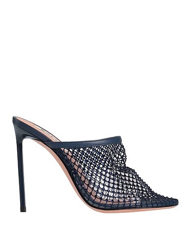 BALLY Mules and clogs Midnight blue Textile fibres, Leather