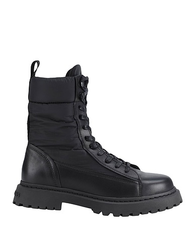 TOMMY JEANS Ankle boot Black Leather, Textile fibres