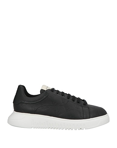 EMPORIO ARMANI Sneakers Schwarz Leder, Gewebefasern