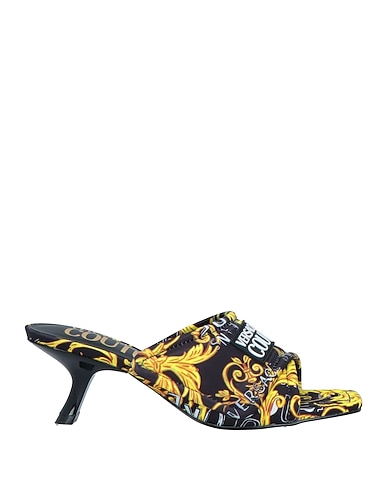 VERSACE JEANS COUTURE Sandals Black Textile fibres