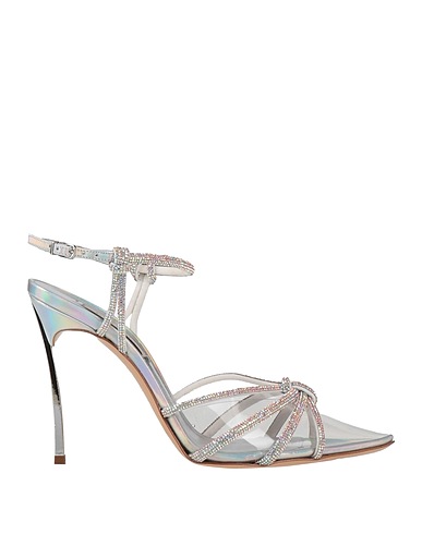 CASADEI Décolleté Argento Pelle, Altre Fibre