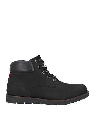 LEVI'S Ankle boot Black Leather, Textile fibres