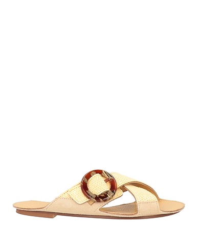 DEFINERY Sandals Sand Textile fibers, Leather