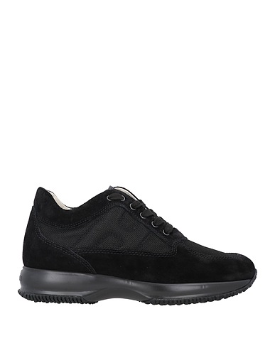 HOGAN Sneakers Black Leather, Textile fibers