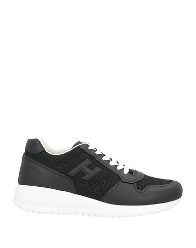 HOGAN Sneakers Black Leather, Textile fibres