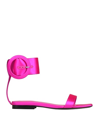 THE ATTICO Sandals Fuchsia Leather, Textile fibers