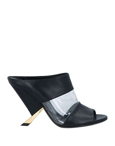 GIULIA N COUTURE Sandals Black Leather, Rubber