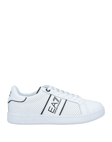 EA7 Sneakers White Cow leather, Polyester, Polyurethane coated