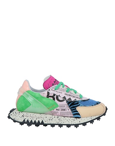 RUN OF Sneakers Blu Pelle, Fibre tessili