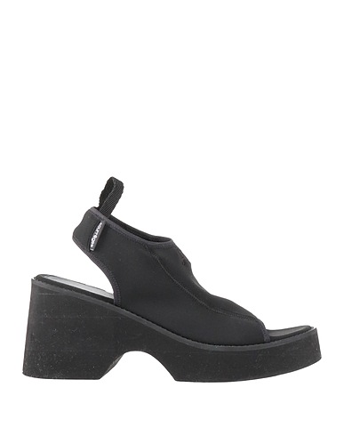 COURRÈGES Sandals Black Textile fibres, Rubber