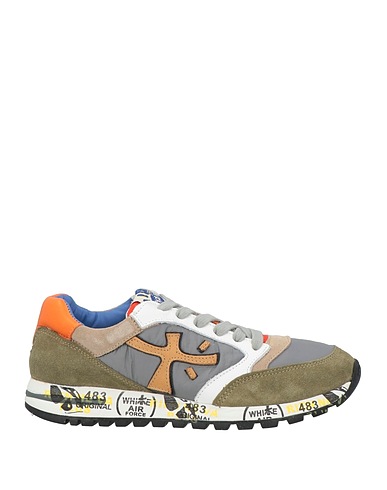 PREMIATA Sneakers Grey Leather, Textile fibers