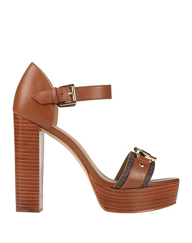 MICHAEL MICHAEL KORS Sandals Brown 100% Cow leather, Sheepskin, Rubber