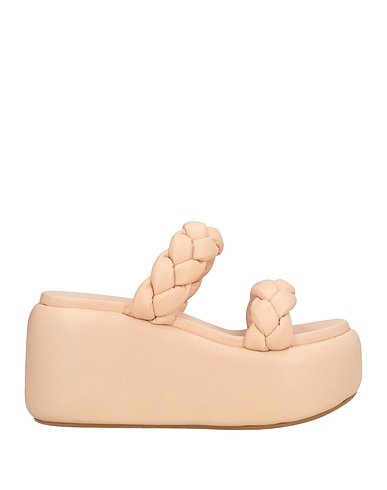 LE SILLA Sandals Blush Leather, Textile fibers