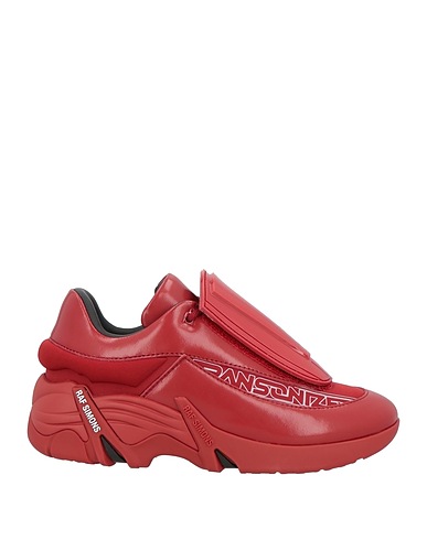 RAF SIMONS Sneakers Rosso Pelle, Fibre tessili