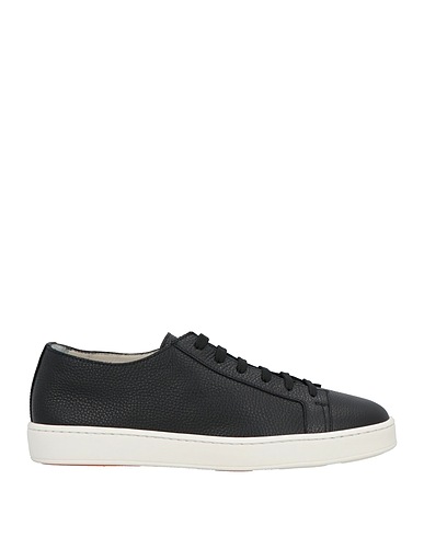SANTONI Sneakers Black Leather