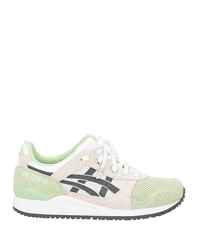 ASICS Sneakers Light green Leather, Textile fibers