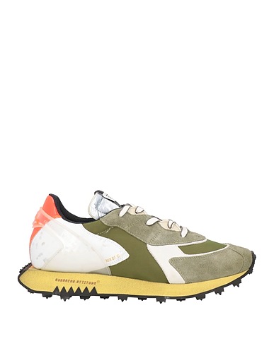 RUN OF Sneakers Verde militare Pelle