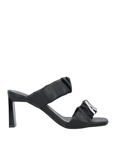 ARMANI EXCHANGE Sandals Black 100% Polyester, Polyurethane