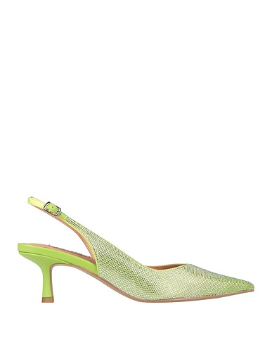 BIBI LOU Décolleté Verde lime Fibre tessili, Pelle