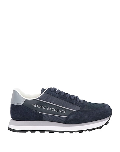 ARMANI EXCHANGE Sneakers Midnight blue 100% Cow leather, Polyamide, Polyurethane