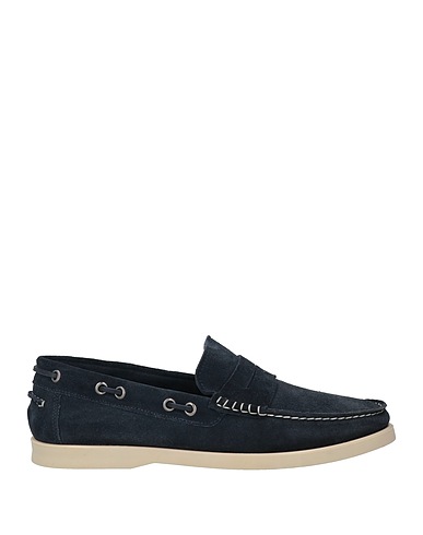 GREY DANIELE ALESSANDRINI Loafers Navy blue Leather