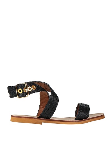SUKY Sandali Nero Rafia naturale