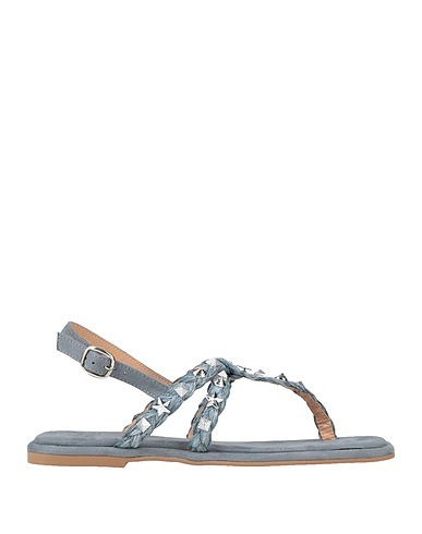 ALMA BLUE Flip flops Pastel blue Natural raffia