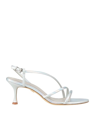 LOLA CRUZ Sandals Silver Leather