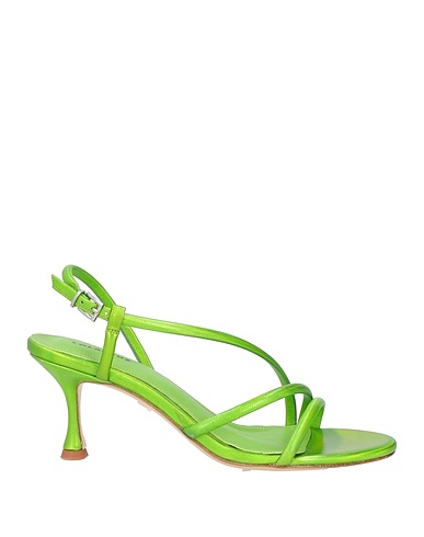LOLA CRUZ Sandals Lime green Leather