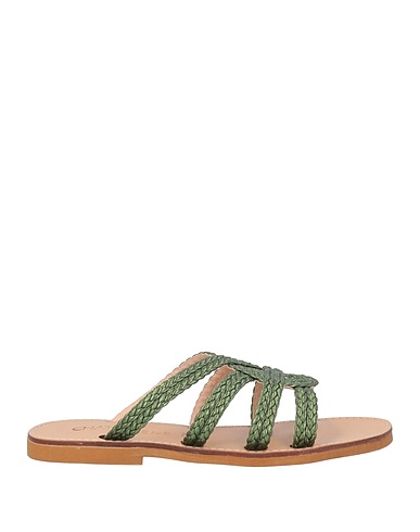 CHATULLE Sandals Military green Textile fibres