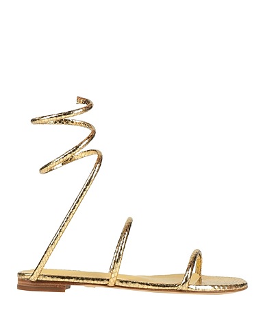 LOLA CRUZ Sandals Gold Leather