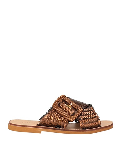 CHATULLE Sandals Bronze Textile fibers