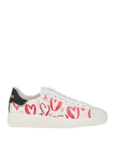 GUESS Sneakers White Leather, Textile fibers