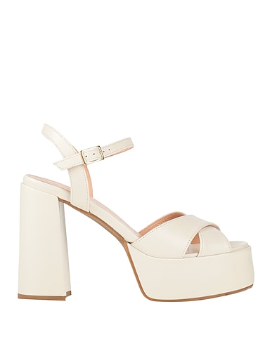 LORENZO MARI Sandals Off white Leather