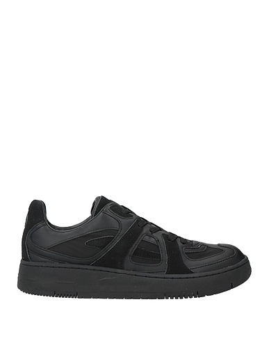 TRUSSARDI Sneakers Black Leather, Textile fibres
