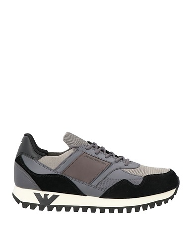 EMPORIO ARMANI Sneakers Grigio Pelle, Fibre tessili, Materiale sintetico
