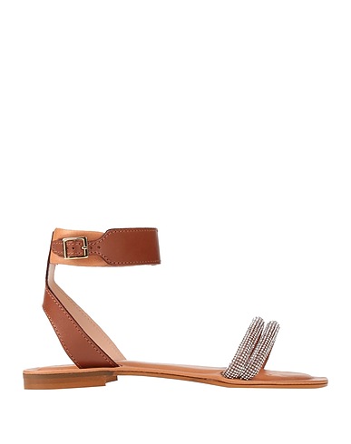 VIA DELLE VILLE Sandals Tan Cowhide