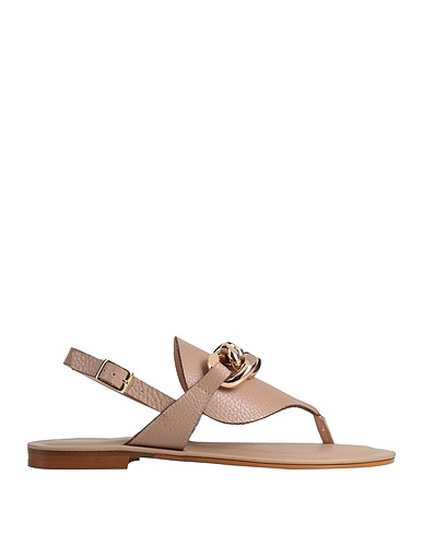 SARAH SUMMER Infradito Khaki Pelle