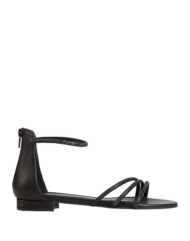 TSAKIRIS MALLAS Sandals Black Textile fibers