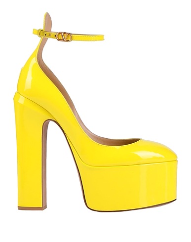 VALENTINO GARAVANI Pump Yellow Plastic, Leather