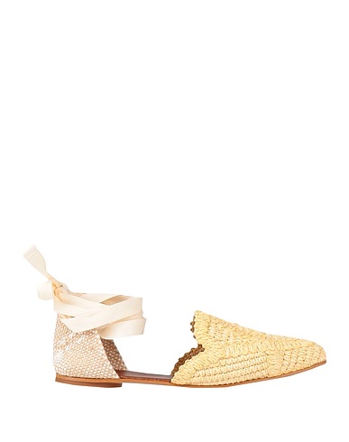 CASTAÑER Ballet flats Ivory Textile fibres