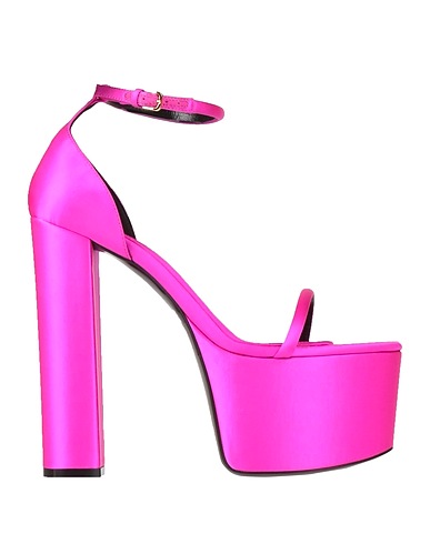 EVANGELIE SMYRNIOTAKI x SERGIO ROSSI Sandals Magenta Textile fibers