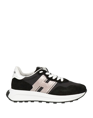 HOGAN Sneakers Black Leather, Textile fibres