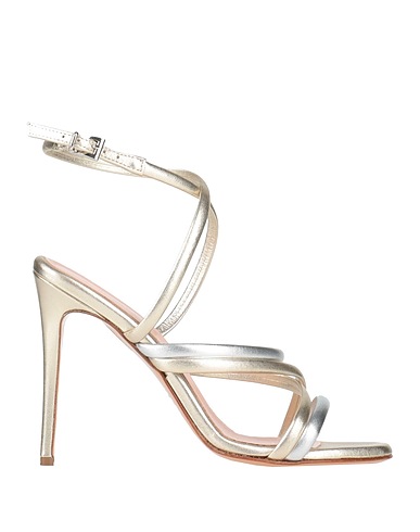 ANNA F. Sandals Platinum Leather