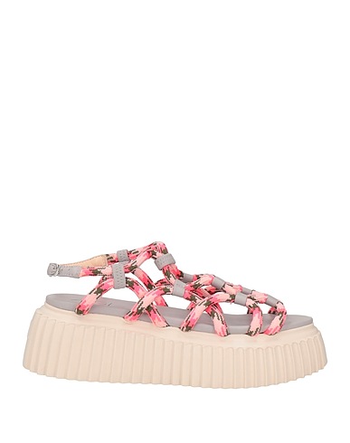 AGL Sandals Grey Leather, Textile fibers