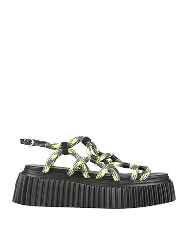 AGL Sandalen Braungrau Leder, Gewebefasern