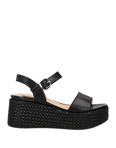 LUCIANO BARACHINI Sandals Black Leather
