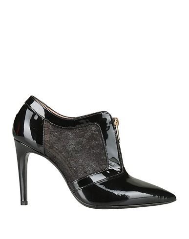 NORMA J.BAKER Ankle boot Black Leather, Textile fibers